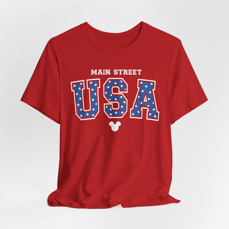 Main Street USA Patriotischer 4.Juli Unisex Jersey T-Shirt - Disneyland DisneyWorld Urlaubs Shirt, Unabhängigkeitstag T-Shirt, Americana Top, Bild 4