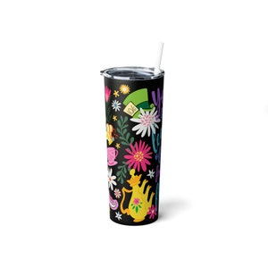 Alice in Wonderland Skinny Steel Tumbler 20oz | Alice in Wonderland Accessories | Gift for Disney Fan | Mad Tea Party Tumbler