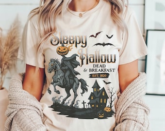 Sleepy Hallow T-Shirt | Headless Horseman Halloween Tee, Spooky Horse and Pumpkin Shirt, Unisex Comfort Colors Halloween T Shirt, Halloween