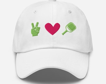 Verstellbare Baseballkappe Perfekt für Pickleball Spieler - Pickleball Lover Hut - Bestickte Baseballkappe - Tolles Geschenk für Pickleball Spieler