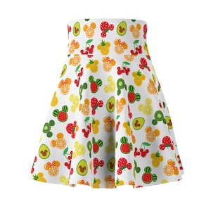 Summer Mickey Fruits Skater Skirt, Disney Vacation Outfit, Women's Clothing, Cute Flared Skirt, Mickey Style Apparel, Fun Theme Park Attire image 5