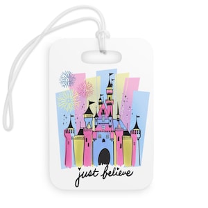 Personalized Disney Luggage Tag, Disneyland Luggage Tag with Custom Name, DisneyWorld Luggage Tag, Gift for Disney Fan, Acrylic Luggage Tag