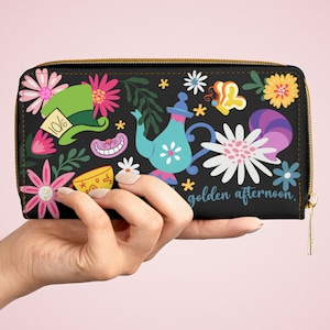 All in the Golden Afternoon Alice in Wonderland Zipper Wallet | Alice in Wonderland Accessories | Alice in Wonderland Wallet for Disney Fan