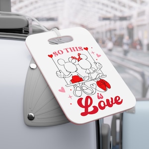 Personalized Mickey and Minnie Acrylic Luggage Tag, Disneyland Luggage Tag with Custom Name, DisneyWorld Luggage Tag, Gift for Disney Fan
