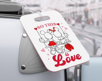 Gepersonaliseerde Mickey en Minnie acryl bagagelabel, Disneyland bagagelabel met aangepaste naam, DisneyWorld bagagelabel, cadeau voor Disney Fan