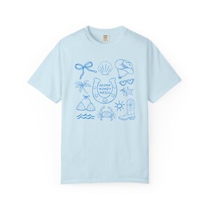 T-shirt cow-girl côtière Hello Aloha, t-shirt graphique cow-girl bord de mer, chemise de plage unisexe, haut d'été décontracté, cadeau pour cow-girl image 6