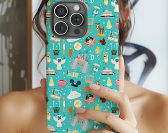 Custodia per iPhone a tema Disneyland, custodia per cellulare resistente agli urti a tema Disneyland, custodia per telefono Disneyland, custodia per telefono Disneyworld