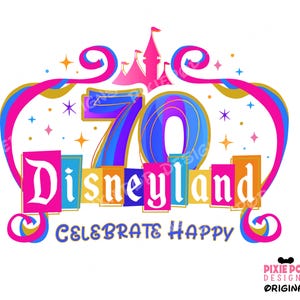 70º aniversário da Disneylândia PNG, 70º aniversário da Disneylândia digital, parque temático feliz PNG, Disneylândia PNG para férias em família