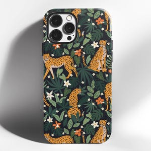 iPhone Tough Case, Jungle Cheetah Phone Cover, Animal Print Phone Case, Protective Phone Shell, Gift for Cheetah Lovers, Safari Theme