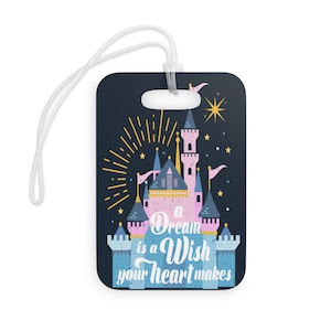 Personalized Acrylic Disney Luggage Tag, Disneyland Luggage Tag with Custom Name, DisneyWorld Luggage Tag, Gift for Disney Fan, Bag Tag