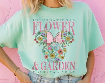 Epcot Flower and Garden 2026 Unisex Crewneck T-shirt for International Flower and Garden Festival, Theme Park Festival Shirt