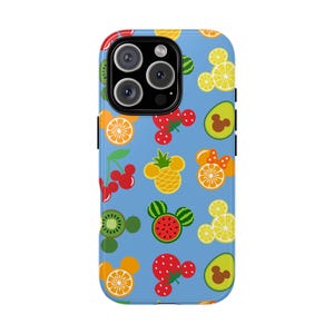 Custodia rigida per telefono Mickey Summer Fruits per fan Disney, regalo, custodia protettiva, custodia per telefono Topolino, regalo Disney, telefono carino