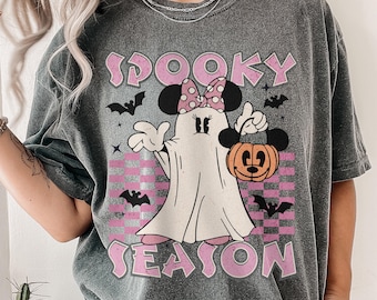 Temporada assustadora Minnie Ghost Halloween PNG, Disney Halloween Mouse Digital Download Preppy Spooky Minnie Halloween Png para viagem à Disney