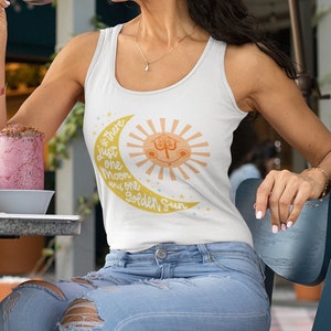 It&#39;s a Small World Racerback Tank Top Shirt for Women | One Moon and One Golden Sun Tank Top | Small World Shirt for Disneyland DisneyWorld