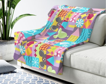 Magic Inspired Sherpa Fleece Blanket, Disneyland gifts for Women, Disneyland gifts for Kids, DisneyWorld gifts, Mickey Blanket