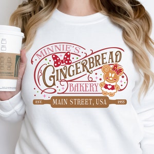 Disney Christmas Sweatshirt | Holiday Minnie Gingerbread Sweatshirt for Women | Christmas Gift for her | Christmas Sweatshirt for Disney fan