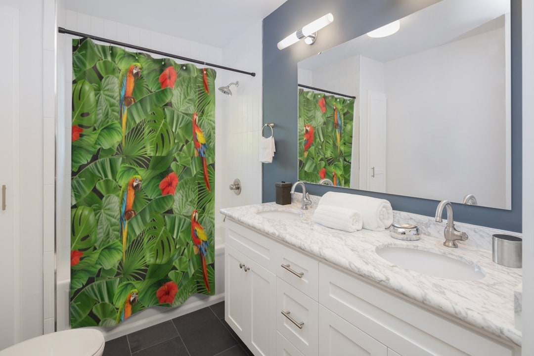 Parrott Tropical Jungle Shower Curtains Etsy