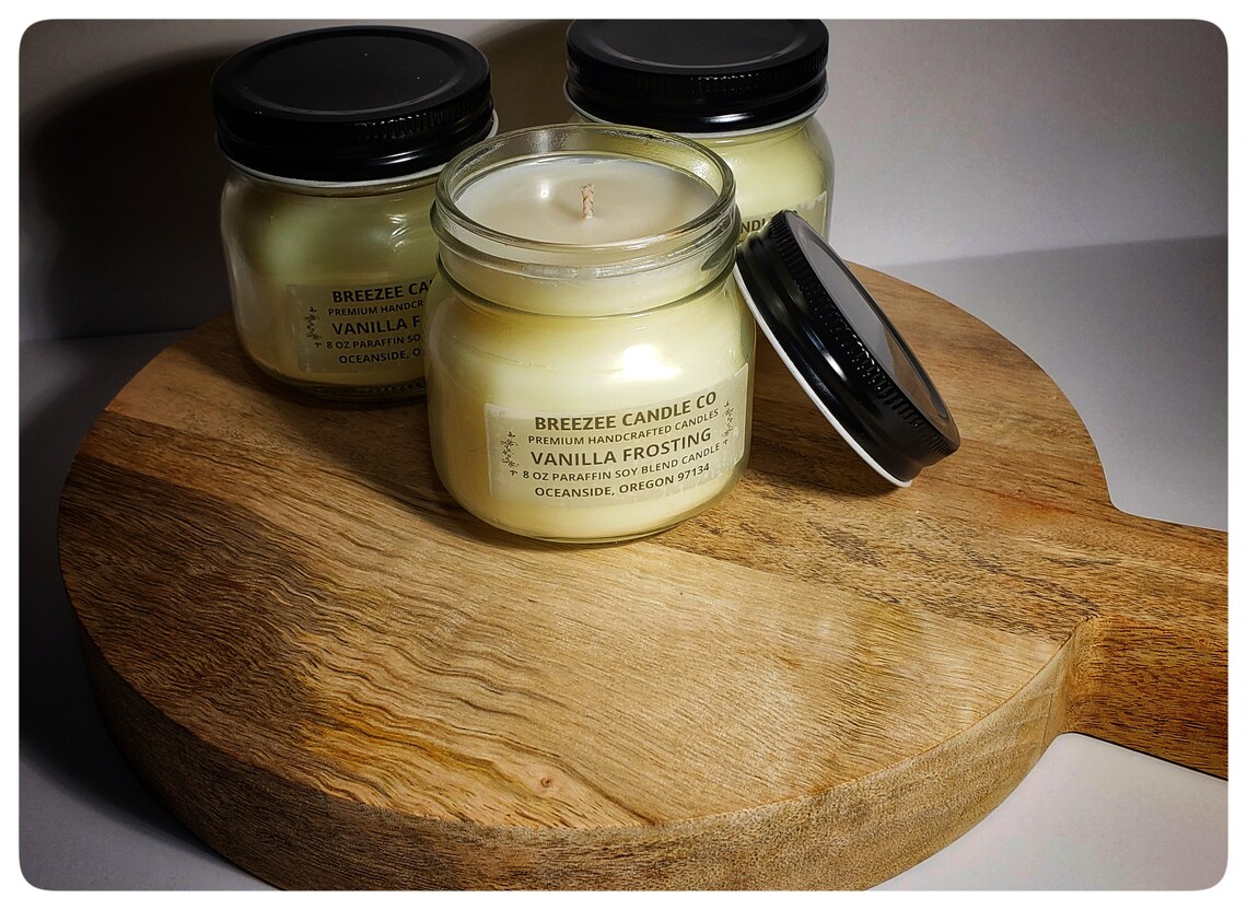 Vanilla Frosting Candle 8 oz 12 oz Soy Wax Blend Warm Etsy
