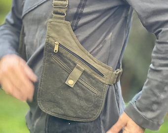 Halftertasche, Holster bag >>> 3 Farben + Print >> Holsterweste, Revolver bag, Schulterholster, JUNGLE, Psy Trance, Freak, Festival Clothing