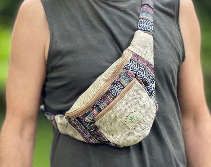 Belt bag hemp - KALANKI Hemp/Geri 2 - the ethnic classic - JUNGLE, bum bag, hip bag, Goa, Psy Trance, Freak, Festival Clothing