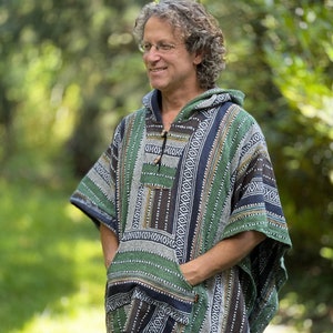 Großer Kapuzen Poncho Gheri 2 Farbvariationen JUNGLE FestivalEthnoGypsyFreak zdjęcie 1