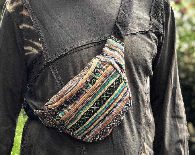 Ethnic belt bag >>> KALANKI classic >> Aztec Mexico pattern >> JUNGLE, Freak, festival clothing, ethnic style, gypsy, apocalypse