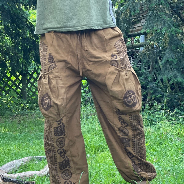 Pantaloni Uomo Patchwork Hippie Harem Cotton Pants In Mixed Floral