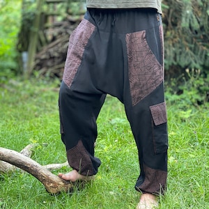lightweight Alibaba pants for men BILLY &gt;&gt;&gt; 2 dark color combinations &gt;&gt; JUNGLE, Goa, Psy Trance, Freak, Harem Pants, Festival Clothing