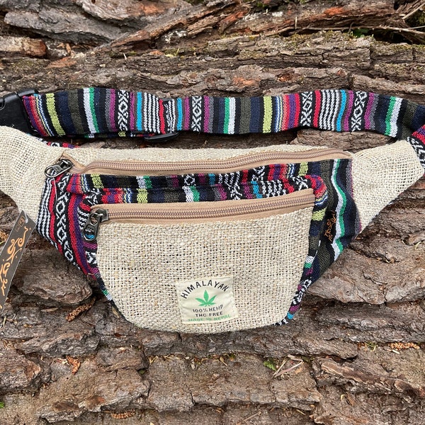 Belt bag hemp - KALANKI Hemp/Geri - the ethnic classic - JUNGLE, belly bag, hip bag, Goa, Psy Trance, Freak, Festival Clothing