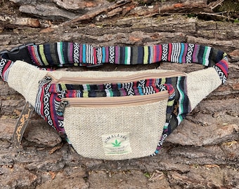 Bolsa de cinturón de cáñamo - KALANKI Hemp/Geri - el clásico étnico - JUNGLE, bolsa de vientre, bolsa de cadera, Goa, Psy Trance, Freak, Ropa de festival