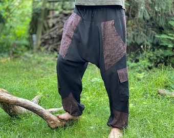 lightweight Alibaba pants for men BILLY >>> 2 dark color combinations >> JUNGLE, Goa, Psy Trance, Freak, Harem Pants, Festival Clothing