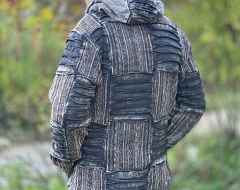 Patchwork Jacket - ATOM Gheri >> Men's Jacket Razor-Cut + Hood + Fleece Lining >> M/L/XL 5 Colors > JUNGLE-EndzeitFreakApocalypse