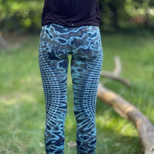 LEGGINGS Batik feurig psychedelisch türkis petrol unisex 3 Größen, weich und bequem // JUNGLE // Tanzen, Yoga, Festival zdjęcie 7