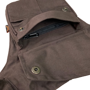 Belt bag halter bag BILLIE black, olive, brown with ethnic detail spacious halter belt JUNGLE Goa bum bag image 8