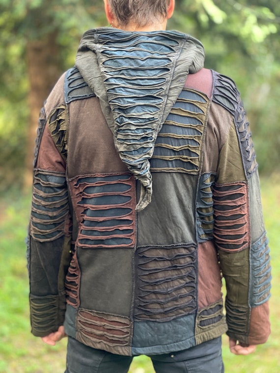 Veste Patchwork HIMAL Homme Coupe Rasoir Capuche pointue Doublure Polaire S Metre L XL 2 Couleurs JUNGLE Freak Troll Festival Clothing Etsy France