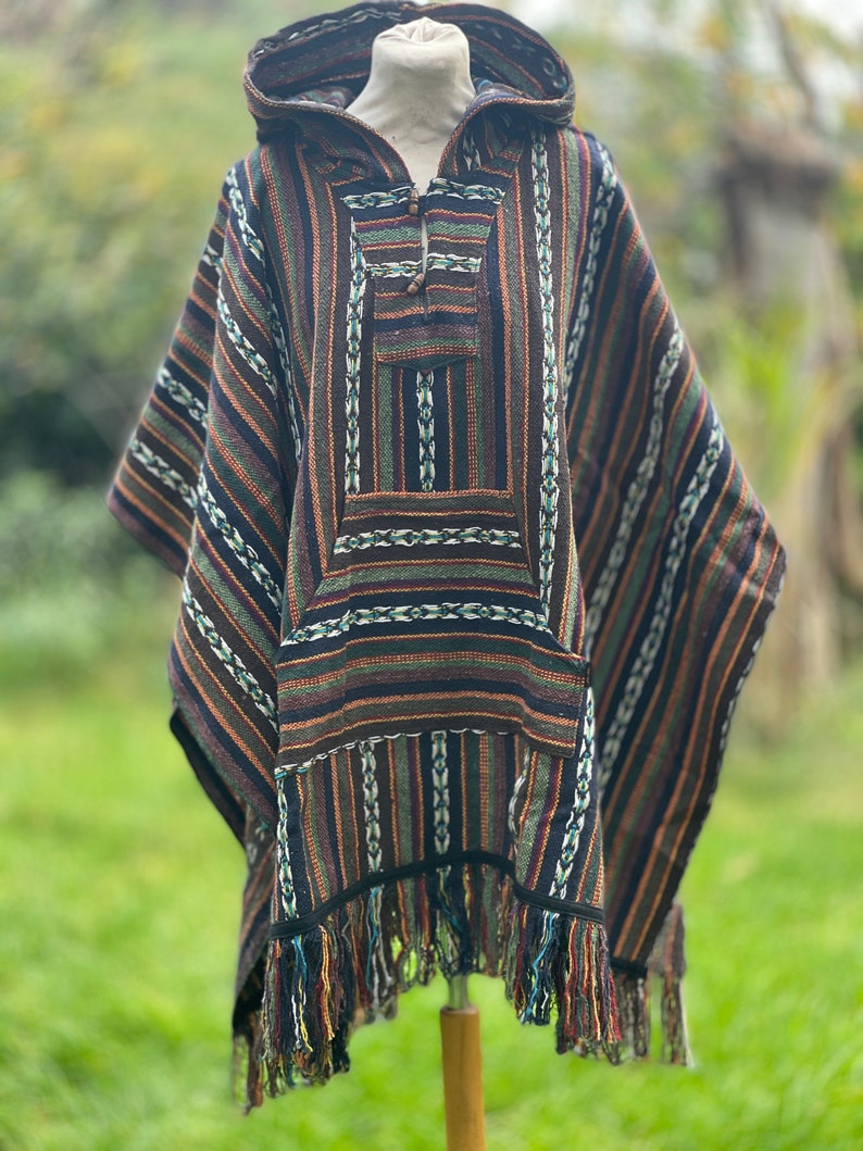 Großer Kapuzen Poncho Gheri 2 Farbvariationen JUNGLE FestivalEthnoGypsyFreak zdjęcie 4