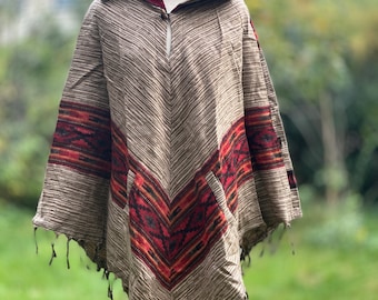 Beautiful hooded poncho >>> Mexicano Indiana 3 >> three variations - JUNGLE - Festival clothing, Gypsy, Ethno style
