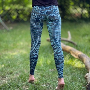 LEGGINGS Batik feurig psychedelisch türkis petrol unisex 3 Größen, weich und bequem // JUNGLE // Tanzen, Yoga, Festival zdjęcie 6