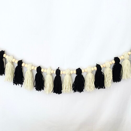 Black White and Gold Tassel Garland Gatsby Party Decor Etsy