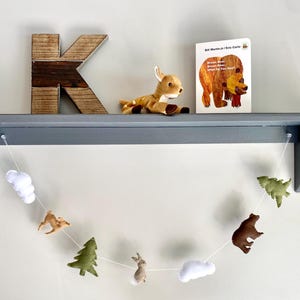 Felt Woodland Animal Garland, Woodland Animal Nursery Wall Decor, Handsewn Felt Forest Nursery Garland, Custom Lengths