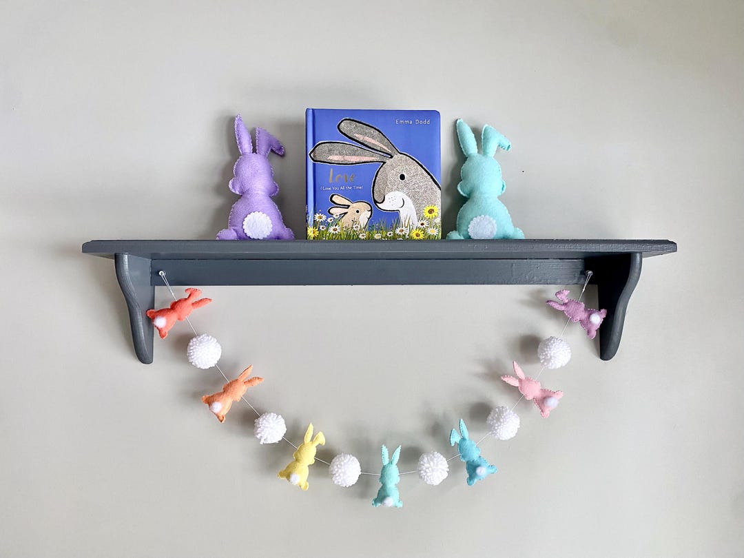 Handsewn Felt Bunny Garland, Pastel Easter Nursery Decor - Etsy