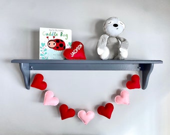Rot und rosa Filzherz-Girlande, Filz-Herz-Girlande zum Valentinstag