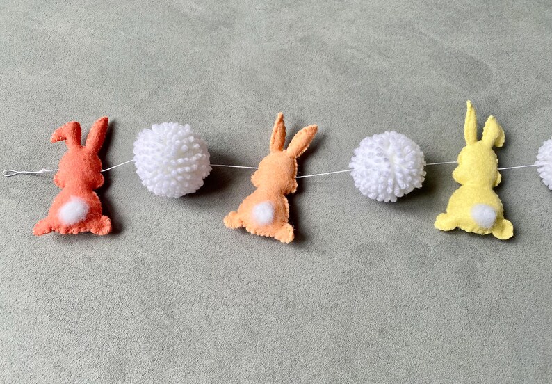 Handsewn Felt Bunny Garland, Pastel Easter Nursery Decor - Etsy