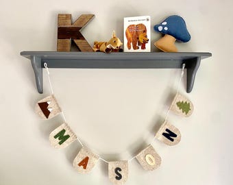 Personalized Felt Woodland Name Garland, Nursery Banner