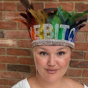 Pride headband, pride headress, rainbow accessories for ladies, rainbow flag, pride flag, festival headband, flower crown