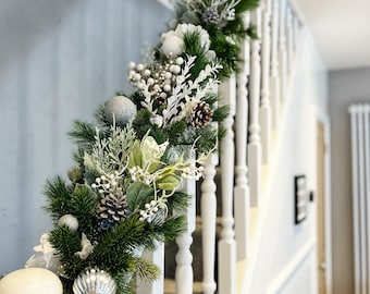 Handcrafted Christmas Garland: Stairwell, Table, Fireplace Decor