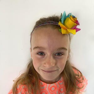 Rainbow headband, pride headress, rainbow accessories for ladies, rainbow flag, pride flag, festival headband, flower crown, kids, girls