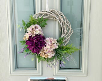 Groer ganzjahres Kranz, Orchidee und Hortensie kranz, 55 cm Knstlich  ganzjhrig Trkranz, Frhlingskranz, Groer Innen- und Auenkranz - Etsy.de