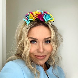 Pride headband, pride headress, rainbow accessories for ladies, rainbow flag, pride flag, festival headband, flower crown