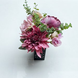 Artificial Grave Flowers with Holder: Cemetery Memorial Arrangement